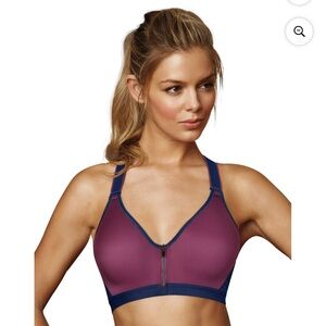 Maidenform Womens Sport Secure Zip Front Underwire Racerback Bra